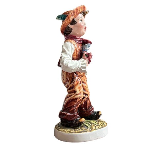 Rare Carlo Mollica Capodimonte Boy Holding Flowers Porcelain Figurine Signed - Picture 6 of 8